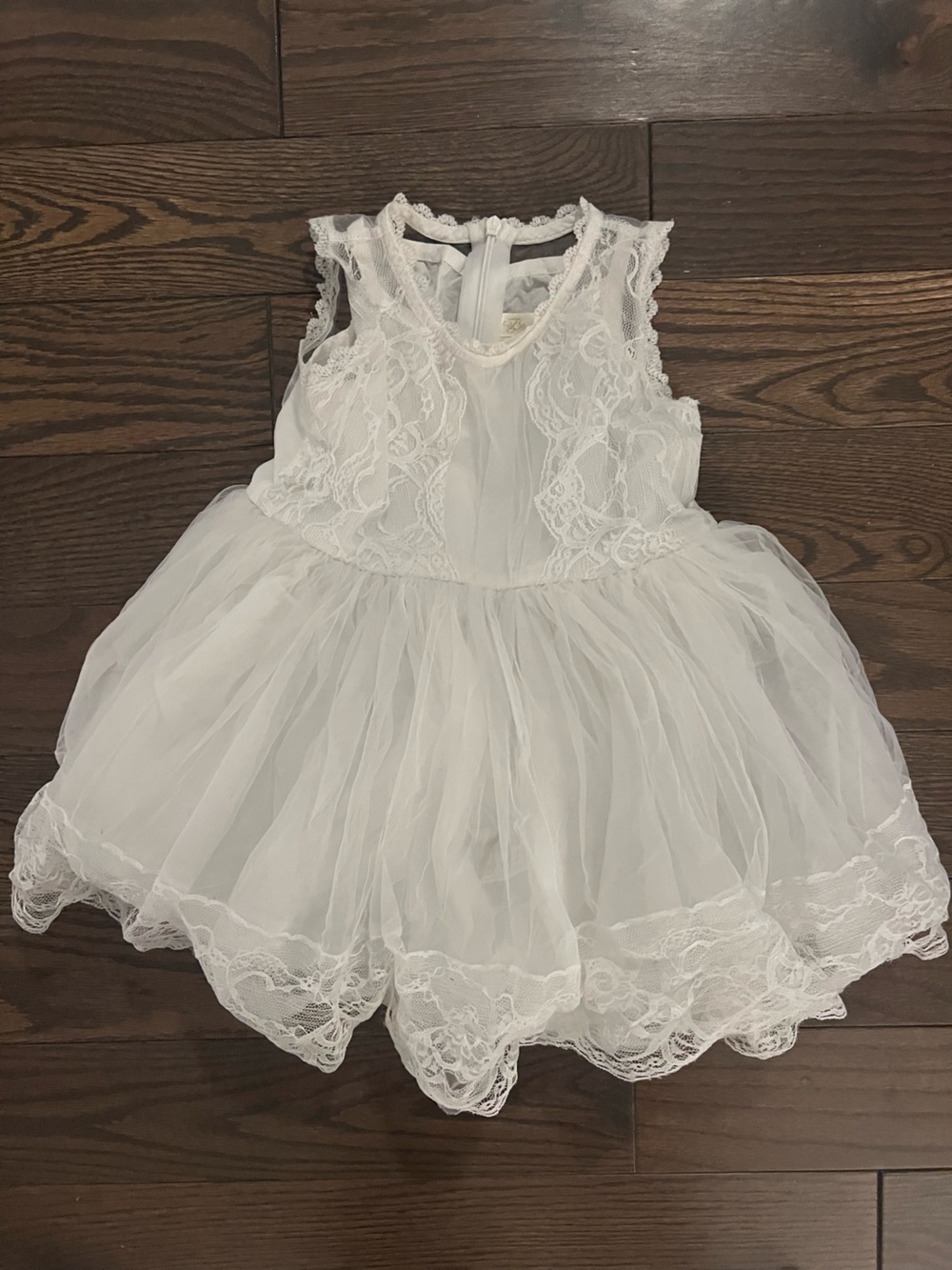 White Lace & Tulle Baby Dress - Size 2